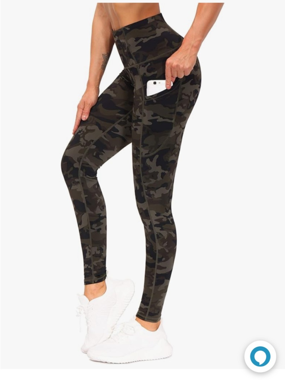 Gym People Camo Leggings - Olive Green